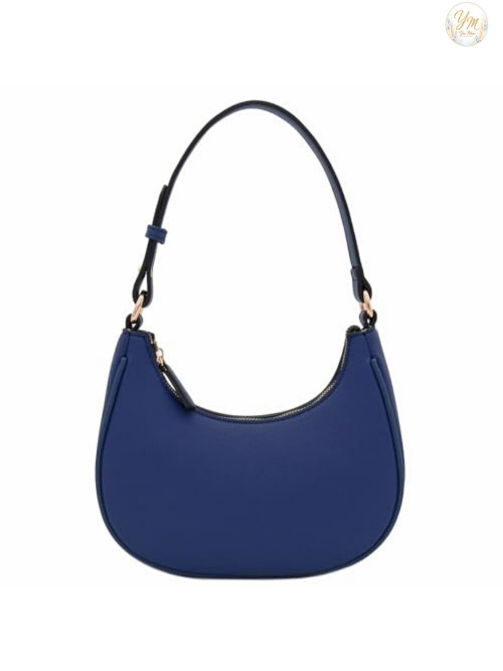 Small Crescent Shoulder Bag PU Leather Zipper Hobo Purse
